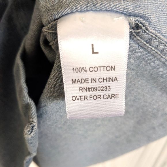 Pacsun Los Angeles Denim Shirt Rose Embroidery - Picture 7 of 7